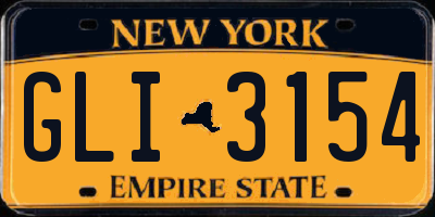 NY license plate GLI3154