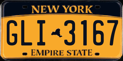 NY license plate GLI3167