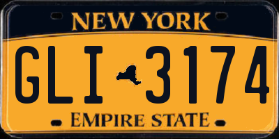 NY license plate GLI3174
