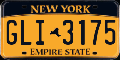 NY license plate GLI3175