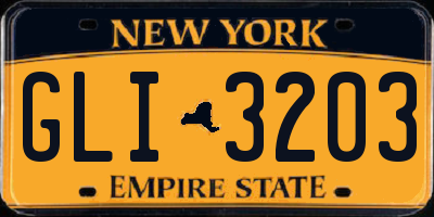 NY license plate GLI3203