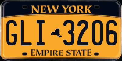 NY license plate GLI3206