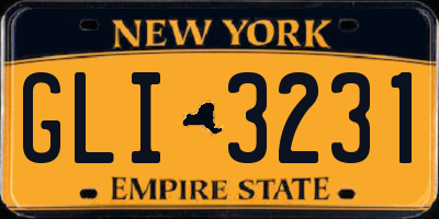 NY license plate GLI3231