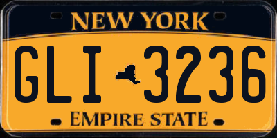 NY license plate GLI3236