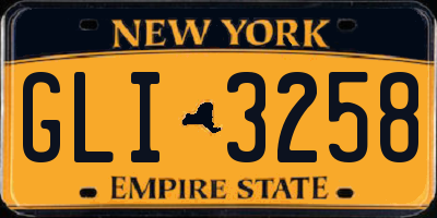 NY license plate GLI3258