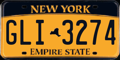 NY license plate GLI3274