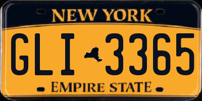 NY license plate GLI3365