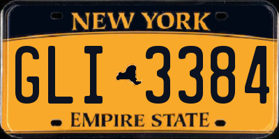 NY license plate GLI3384