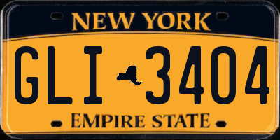 NY license plate GLI3404