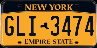 NY license plate GLI3474