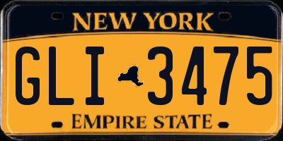 NY license plate GLI3475