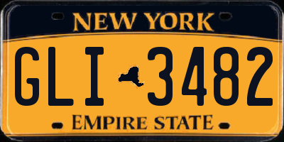 NY license plate GLI3482
