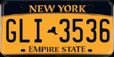 NY license plate GLI3536