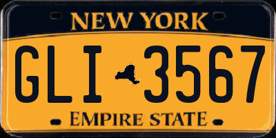 NY license plate GLI3567