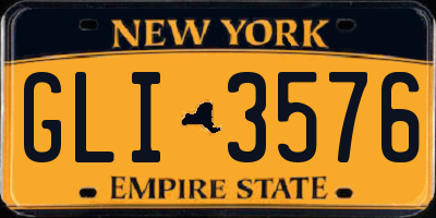 NY license plate GLI3576