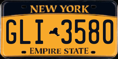 NY license plate GLI3580