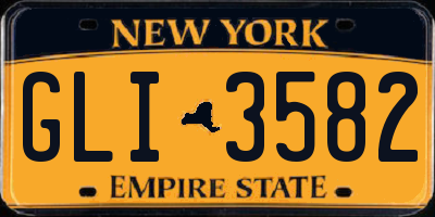 NY license plate GLI3582