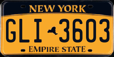 NY license plate GLI3603