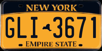 NY license plate GLI3671