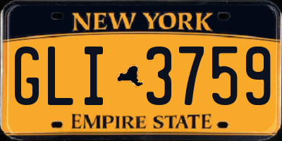 NY license plate GLI3759