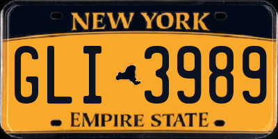 NY license plate GLI3989
