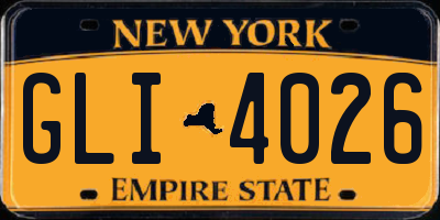 NY license plate GLI4026