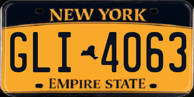 NY license plate GLI4063