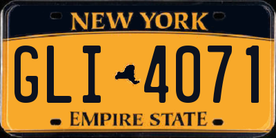 NY license plate GLI4071