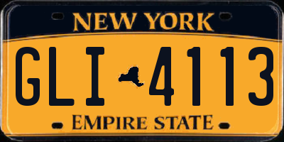 NY license plate GLI4113