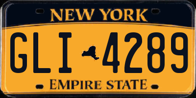 NY license plate GLI4289