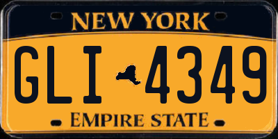 NY license plate GLI4349