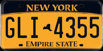 NY license plate GLI4355