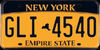 NY license plate GLI4540