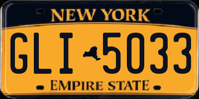 NY license plate GLI5033