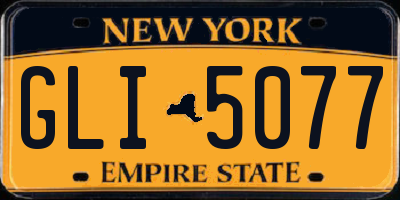 NY license plate GLI5077