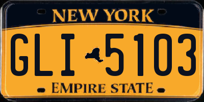 NY license plate GLI5103