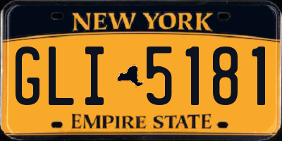NY license plate GLI5181
