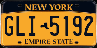 NY license plate GLI5192