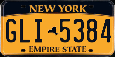 NY license plate GLI5384