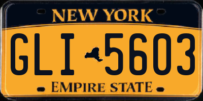 NY license plate GLI5603