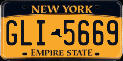 NY license plate GLI5669