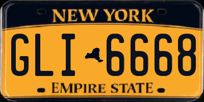 NY license plate GLI6668