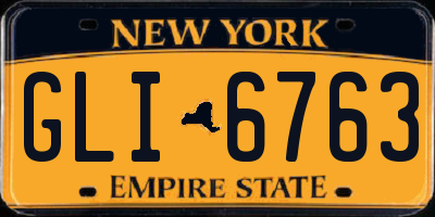 NY license plate GLI6763