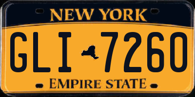 NY license plate GLI7260