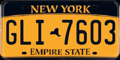 NY license plate GLI7603