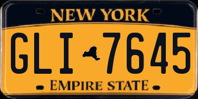 NY license plate GLI7645