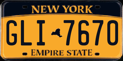 NY license plate GLI7670
