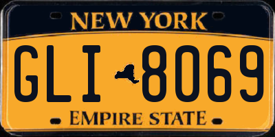 NY license plate GLI8069