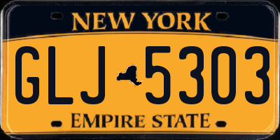 NY license plate GLJ5303