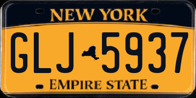 NY license plate GLJ5937